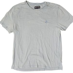 Vilebrequin Blue Crew Short Sleeve Pocket Logo Tee Casual Men Shirt  Size- Large